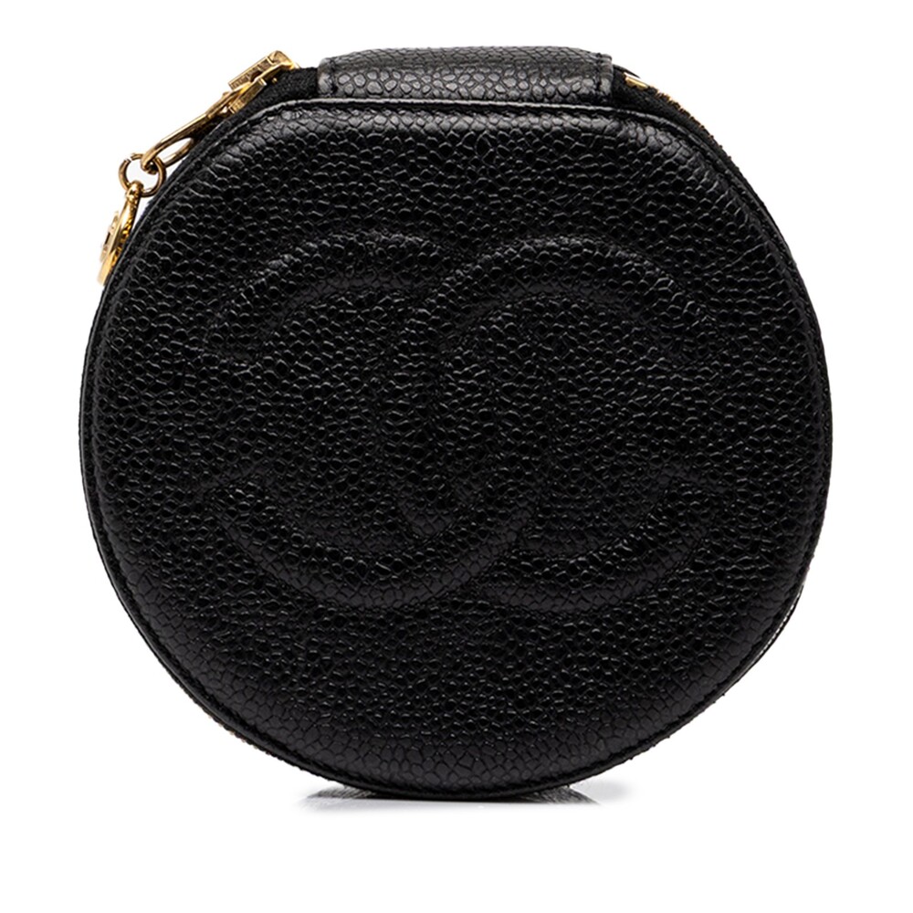 Chanel Caviar Travel Round Jewelry Case #349853C60B